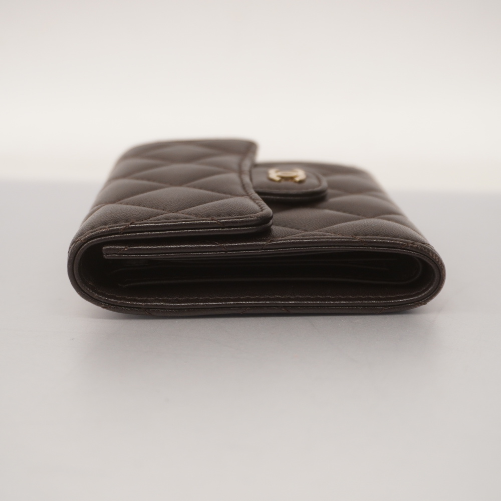 CHANELAuth  Matelasse Tri-fold Wallet Gold Metal Fittings Women's Lambskin Wall - Picture 2 of 10